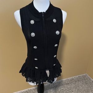 💜 Daytrip Zip Up Lace Peplum Sweater